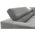 ECKSOFA in Feincord Grau  - Schwarz/Grau, KONVENTIONELL, Textil/Metall (311/219cm) - Hom`in