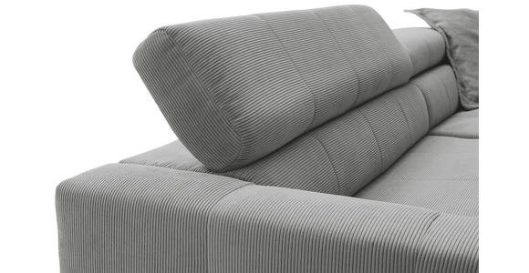 ECKSOFA in Feincord Grau  - Schwarz/Grau, KONVENTIONELL, Textil/Metall (311/219cm) - Hom`in