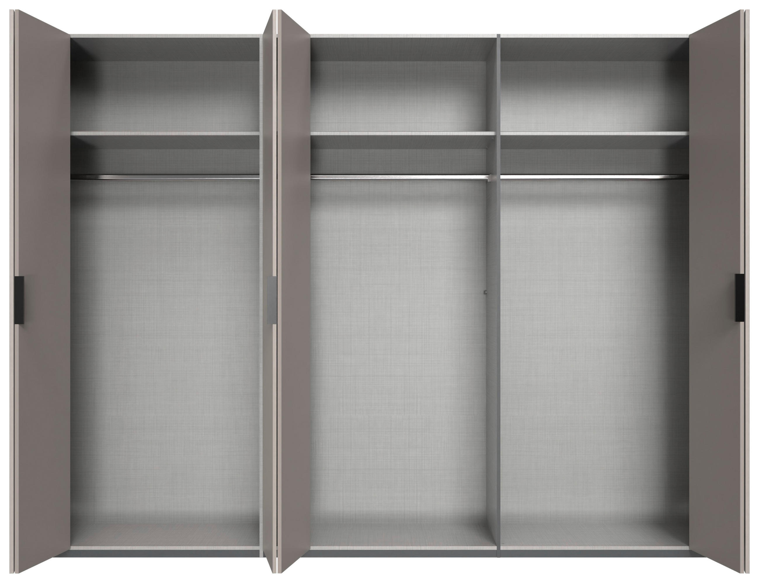 FALTTÜRENSCHRANK in Graphitfarben, Grau, Sahara - Schwarz/Graphitfarben, Design, Glas/Holzwerkstoff (300/216/58cm) - Boxxx