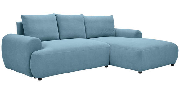 ECKSOFA Blau Webstoff  - Blau/Schwarz, MODERN, Kunststoff/Textil (265/175cm) - Carryhome