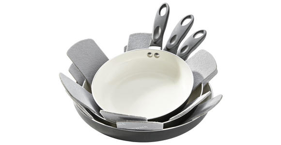 PFANNENSET Aluminium 3-teilig  - Anthrazit/Creme, Basics, Metall (20+24+28cm) - Homeware Profession.