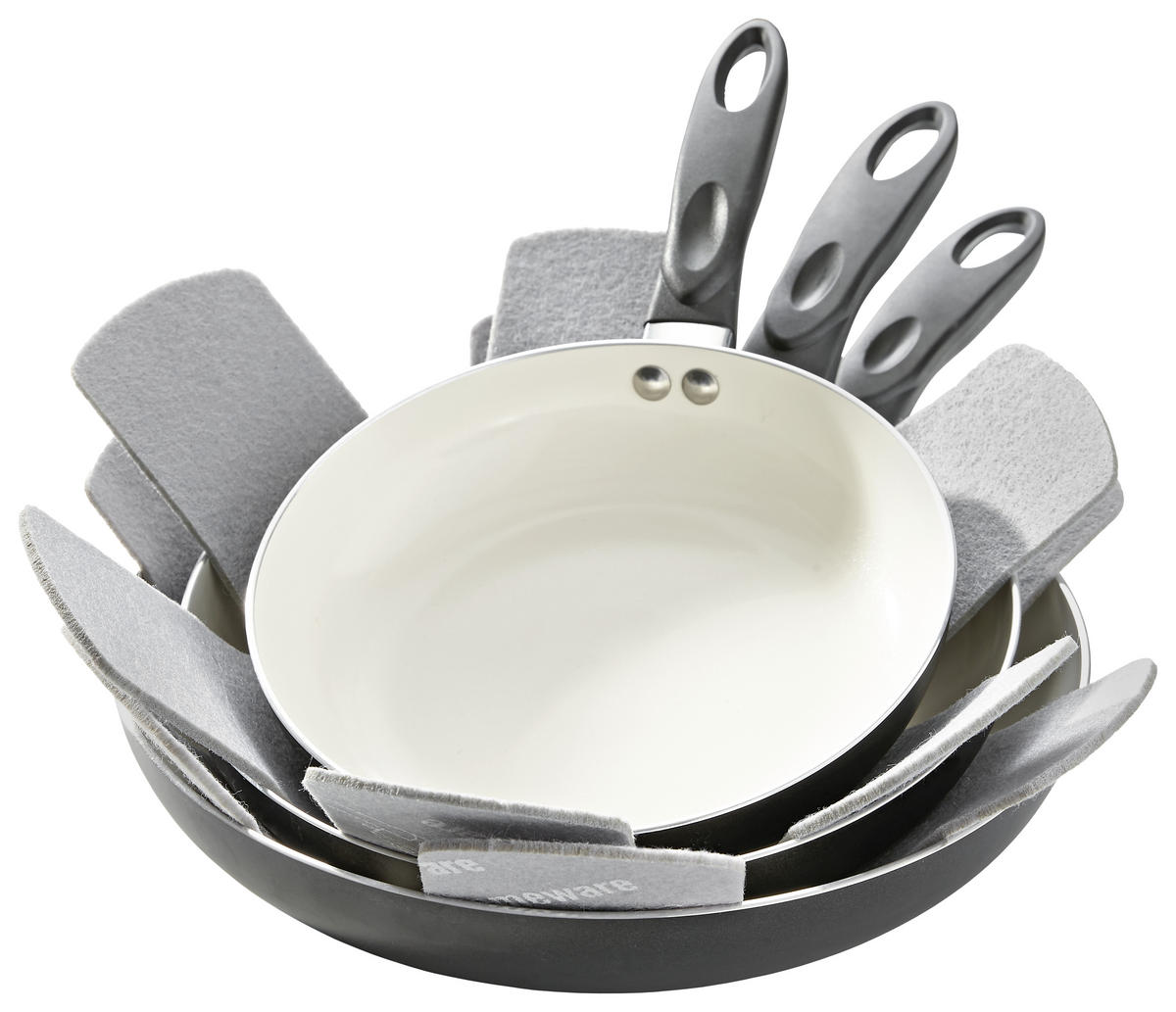 SET TAVA  3-dijelni   - antracit/krem, Basics, metal (20+24+28cm) - Homeware Profession.