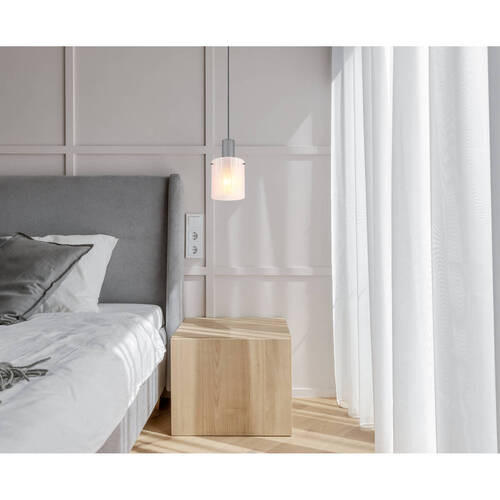 LAMPĂ SUSPENDATĂ 18/120 cm  - gri închis, Konventionell, sticlă/metal (18/120cm) - Globo