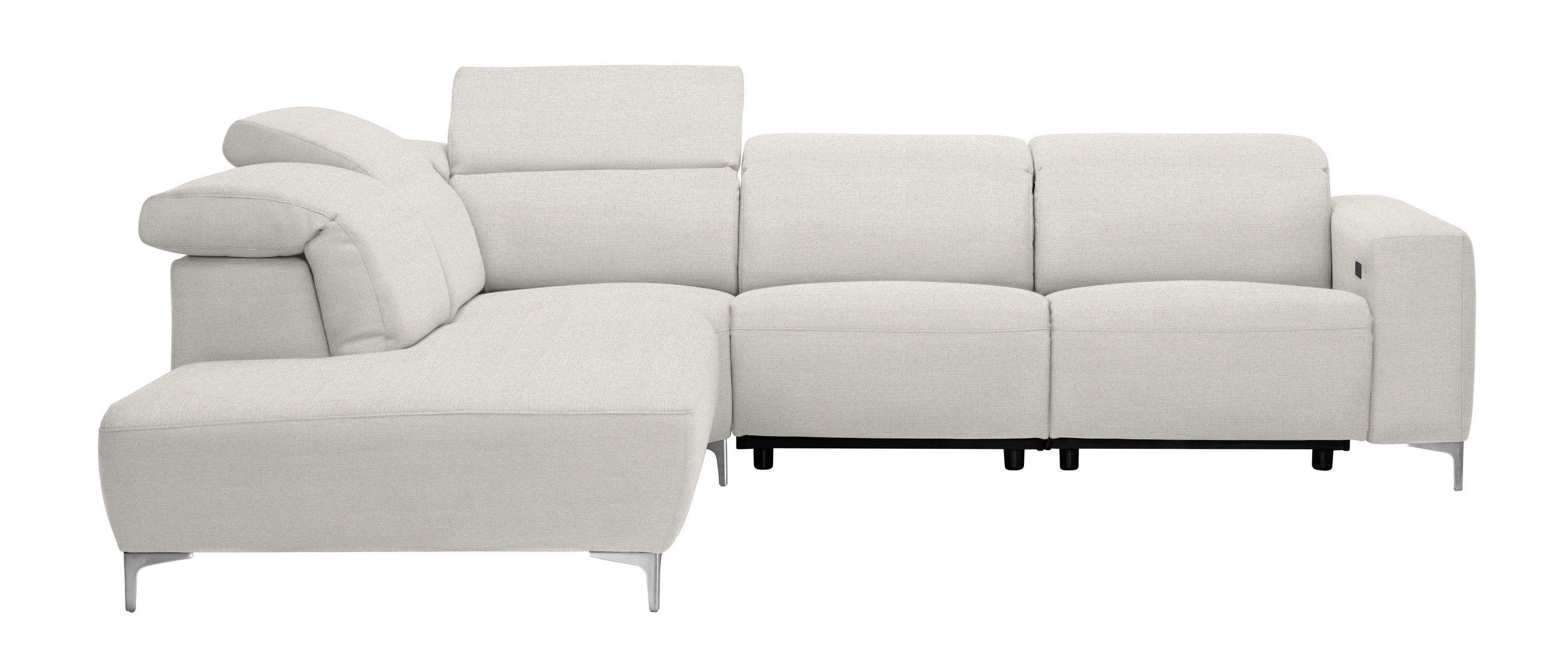 ECKSOFA Beige Flachgewebe  - Beige, Design, Textil/Metall (238/290cm) - Pure Home Lifestyle