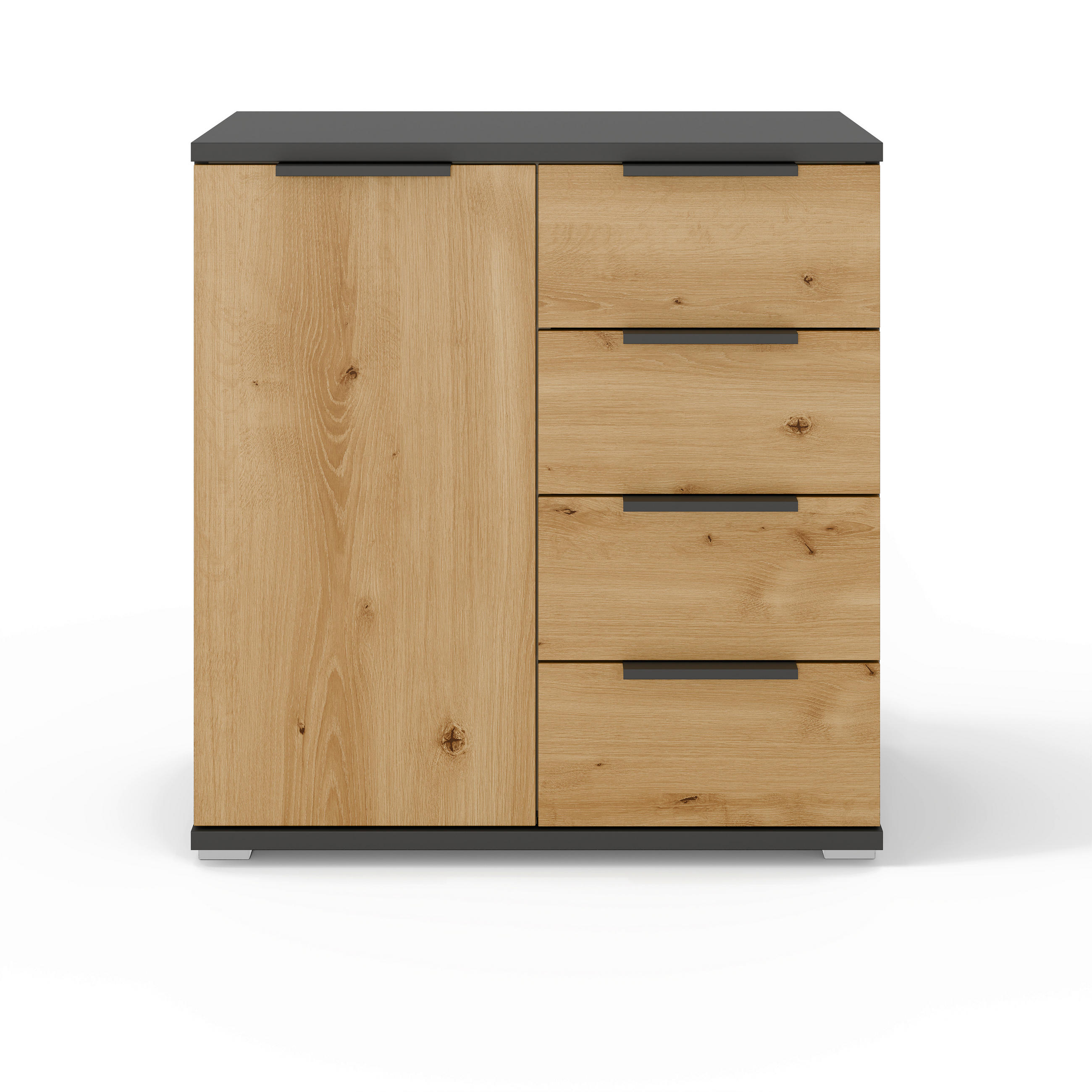 KOMMODE  in 80/84/42 cm  - Eichefarben/Graphitfarben, KONVENTIONELL, Holzwerkstoff/Kunststoff (80/84/42cm) - Xora