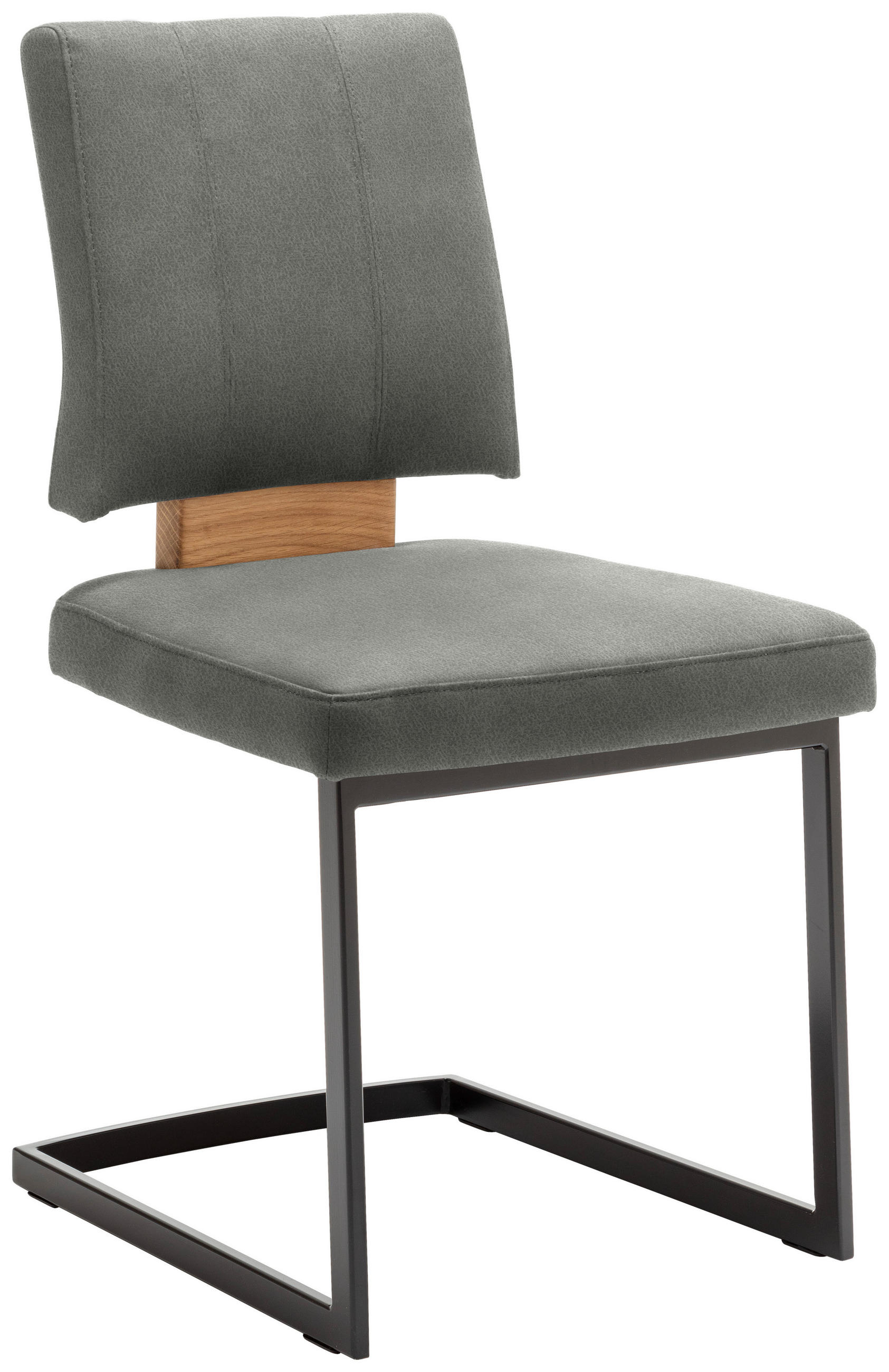 SCHWINGSTUHL  in Stahl Mikrofaser  - Eichefarben/Hellgrau, Design, Holz/Textil (50/88/60cm) - Venda