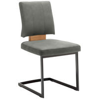 SCHWINGSTUHL  in Stahl Mikrofaser  - Eichefarben/Hellgrau, Design, Holz/Textil (50/88/60cm) - Venda