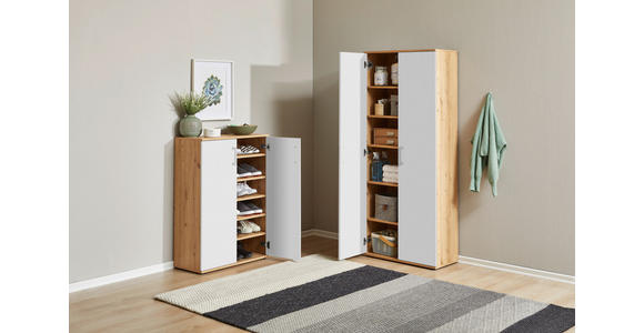 SCHUHSCHRANK 70/106/33,4 cm - Alufarben/Weiß, KONVENTIONELL, Holzwerkstoff/Kunststoff (70/106/33,4cm) - Xora