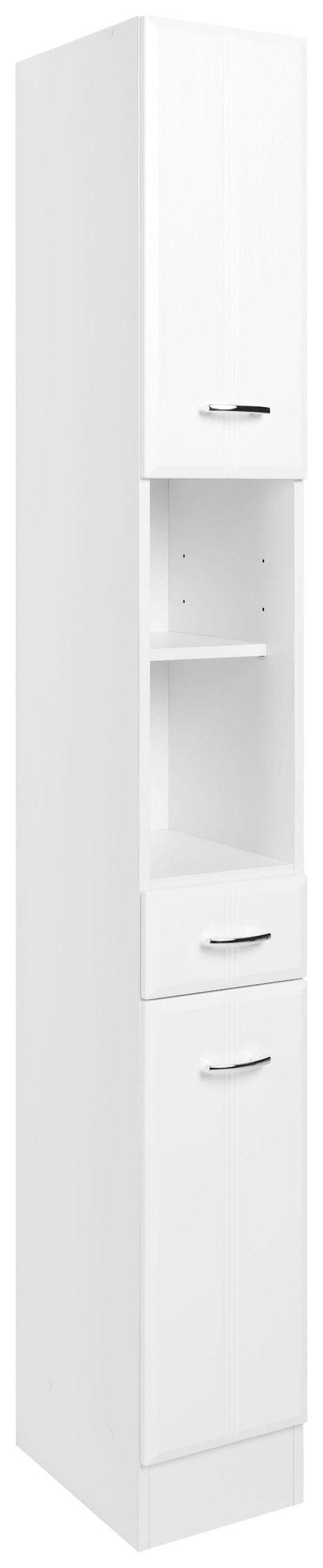 HOCHSCHRANK 25/190/34 cm  - Chromfarben/Weiß, KONVENTIONELL, Holzwerkstoff/Kunststoff (25/190/34cm) - Held