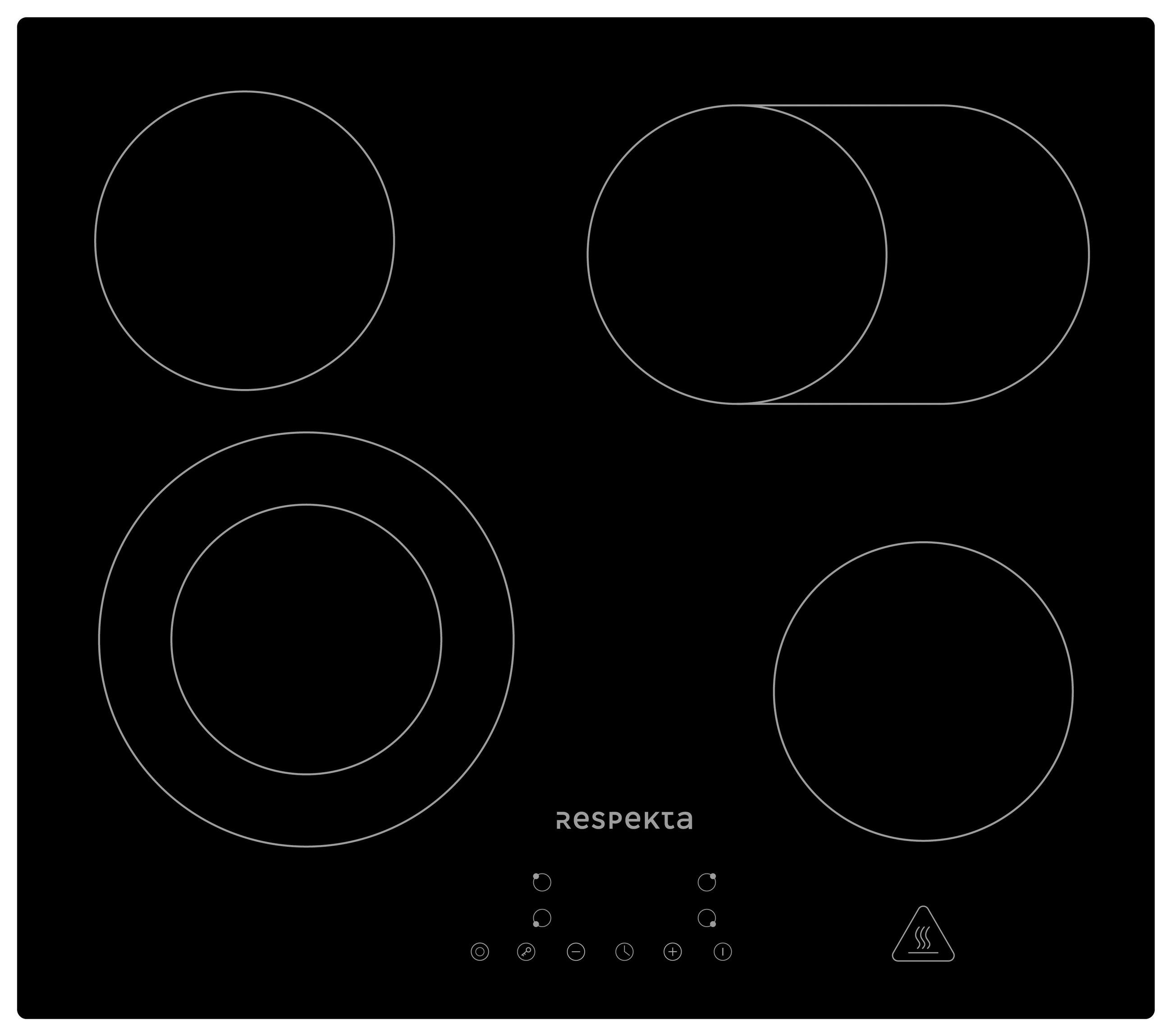 UGNSSET ASET6005500  - svart, Trend, metall/glas (59,5/59/55cm) - Respekta