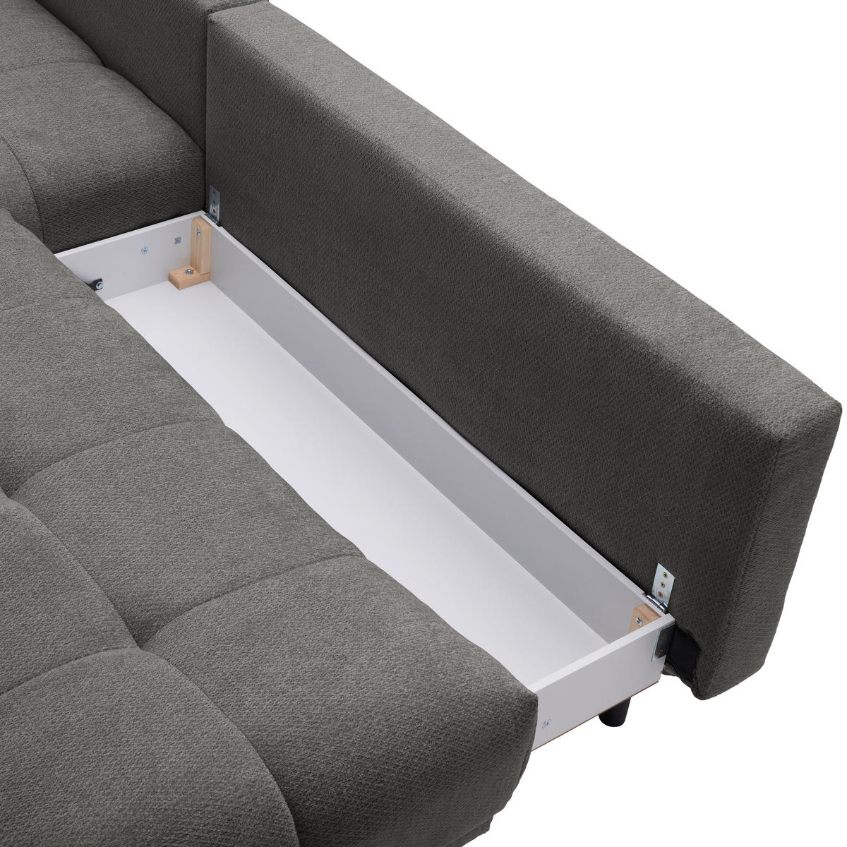 ECKSOFA in Chenille Blau, Braun  - Blau/Schwarz, Modern, Textil/Metall (182/290cm) - Hom`in