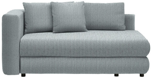 RÉCAMIERE in Cord Blaugrau - Blaugrau/Schwarz, Design, Kunststoff/Textil (171/88/93cm) - Cantus