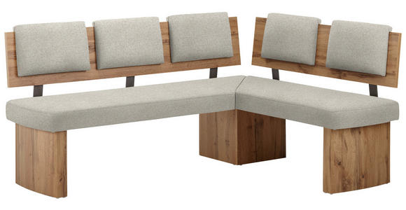 ECKBANKGRUPPE in Textil, Holzwerkstoff Eichefarben, Sandfarben - Sandfarben/Eichefarben, KONVENTIONELL, Holzwerkstoff/Textil - Cantus
