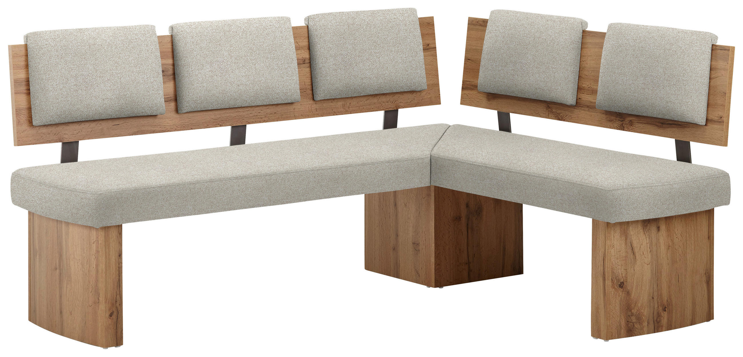 ECKBANK 180/140 cm  in Eichefarben, Sandfarben  - Sandfarben/Eichefarben, KONVENTIONELL, Holzwerkstoff/Textil (180/140cm) - Cantus