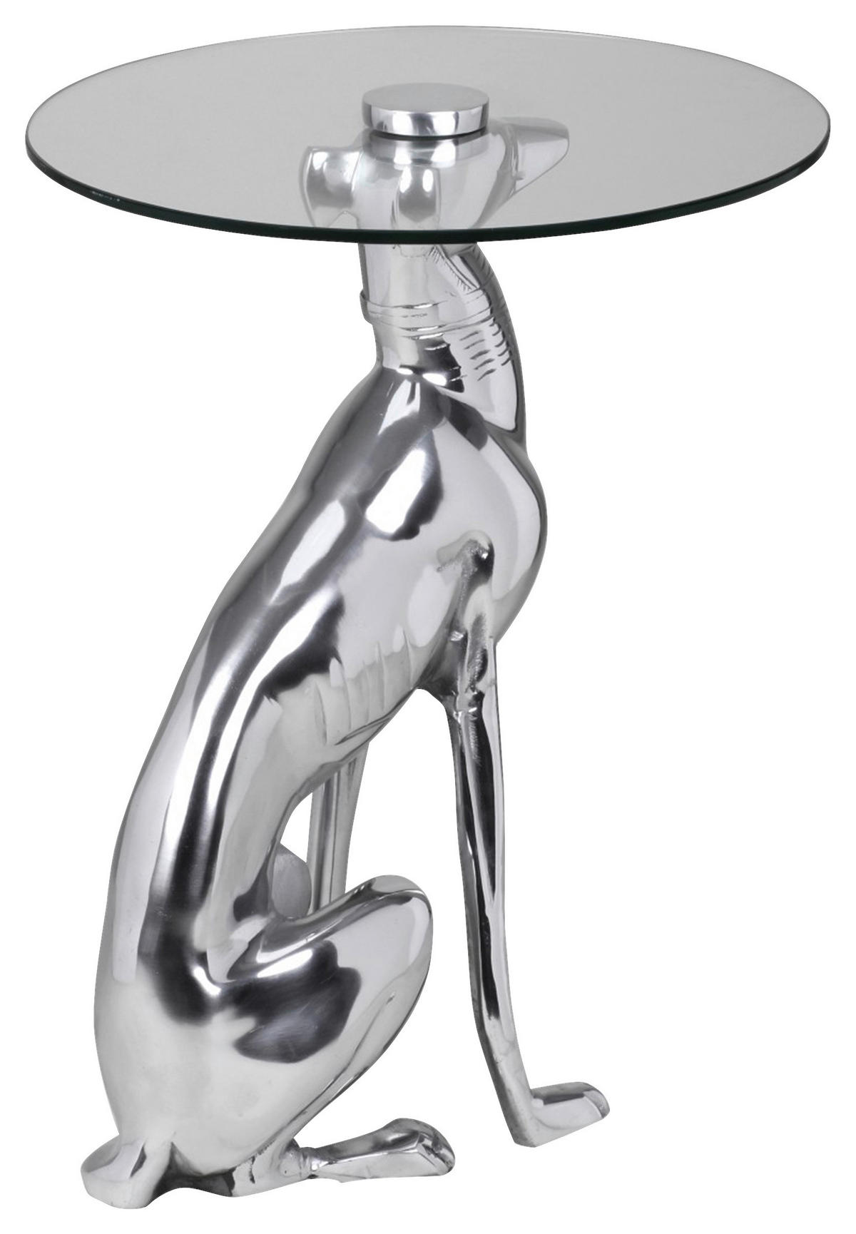 BEISTELLTISCH in Metall 40/40/50 cm  - Silberfarben, Modern, Glas/Metall (40/40/50cm) - MID.YOU