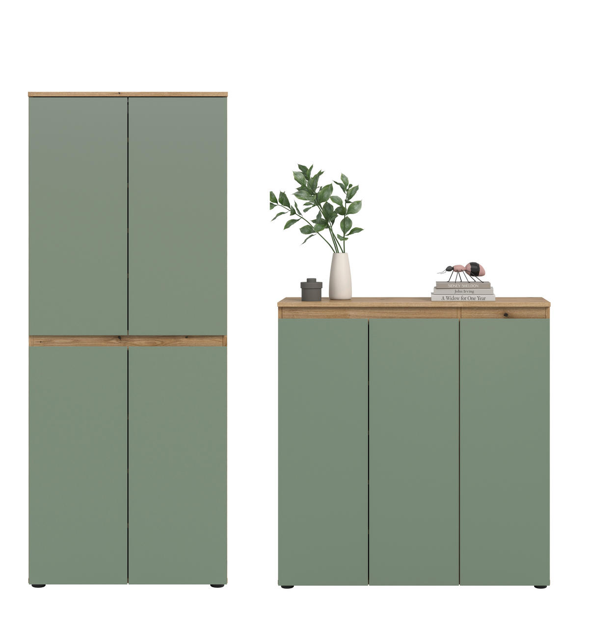 GARDEROBENSCHRANK  in 190/175/37 cm  - Eichefarben/Schwarz, Design, Holzwerkstoff/Kunststoff (190/175/37cm) - Livetastic