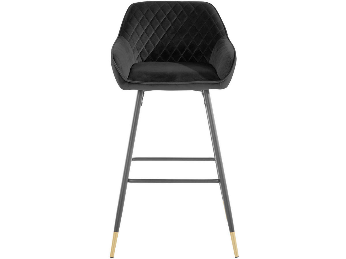 BARHOCKER in Metall, Textil Schwarz  - Gelb/Schwarz, Design, Textil/Metall (50/101/52cm) - MID.YOU