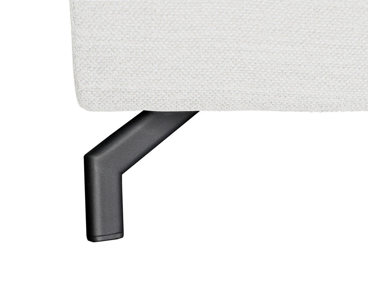 ECKSOFA Weiß Chenille  - Schwarz/Weiß, KONVENTIONELL, Textil/Metall (185/266cm) - Carryhome