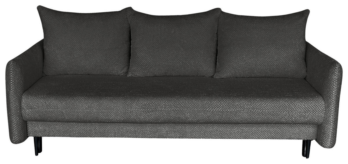 SCHLAFSOFA Webstoff Dunkelgrau  - Dunkelgrau/Schwarz, Design, Kunststoff/Textil (218/96/102cm) - MID.YOU