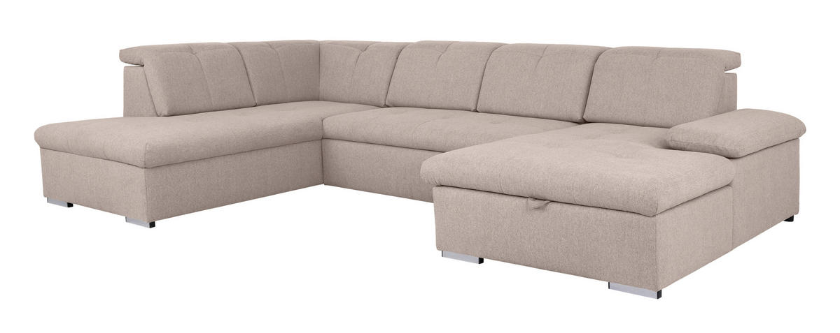WOHNLANDSCHAFT in Beige  - Beige/Grau, Design, Textil/Metall (215/328/173cm) - MID.YOU