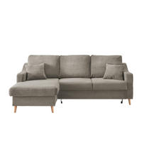 KUTNA GARNITURA tekstil  sivo-smeđa   - sivo-smeđa/prirodne boje, Design, tekstil/drvo (150/228cm) - P & B