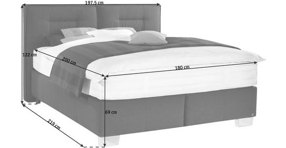 BOXSPRINGBETT 180/200 cm in Schwarz - Alufarben/Schwarz, KONVENTIONELL, Textil/Metall (180/200cm) - Dieter Knoll