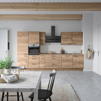 KÜCHENLEERBLOCK 360 cm   in Eiche dunkel  - Eiche dunkel/Schwarz, MODERN, Holzwerkstoff/Metall (360cm) - Nobilia