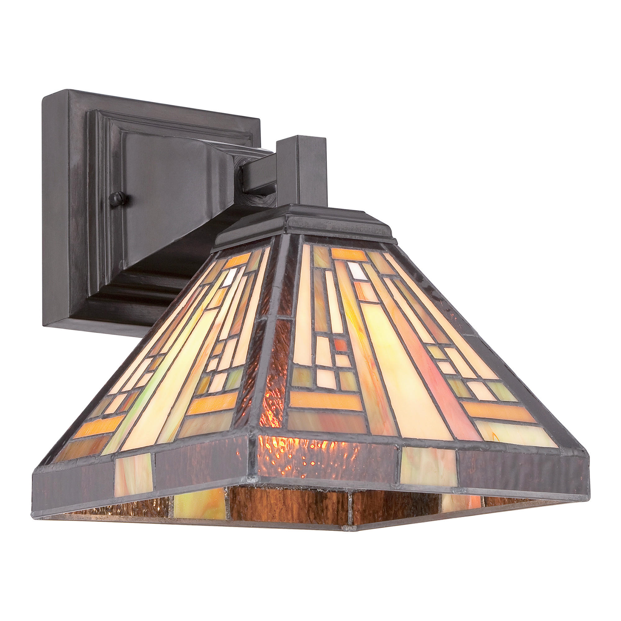 WANDLEUCHTE 20.3/25.4/26.7 cm - Bronzefarben, Natur, Glas/Metall (20.3/25.4/26.7cm) - Elstead Lighting