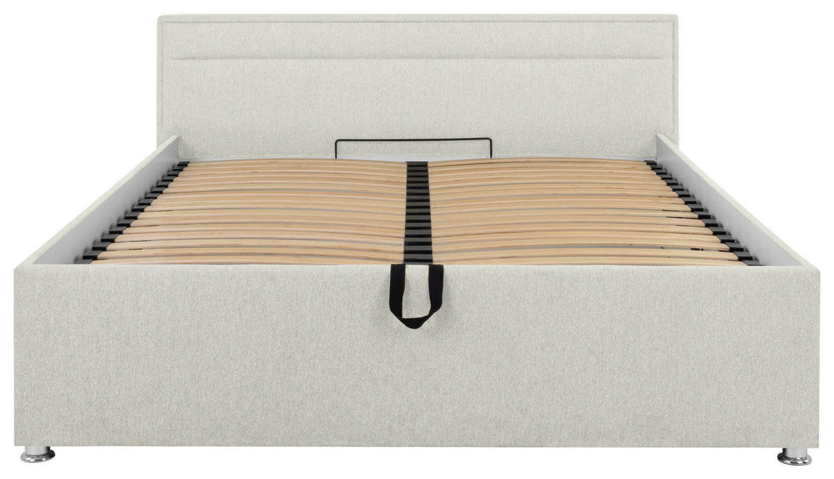 POLSTERBETT Matratze, Lattenrost, Bettkasten 160/200 cm  in Creme  - Creme, MODERN, Holz/Kunststoff (160/200cm) - MID.YOU