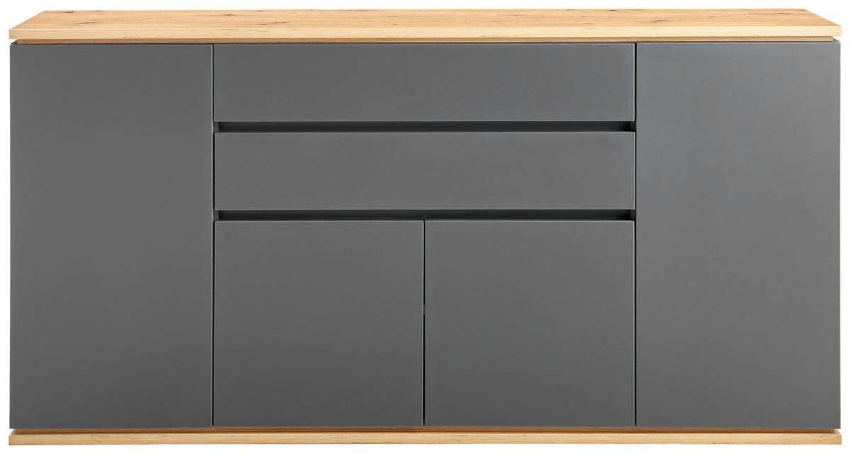 SIDEBOARD  in 184/93/42 cm  - Schwarz/Graphitfarben, Design, Holzwerkstoff/Kunststoff (184/93/42cm) - Xora