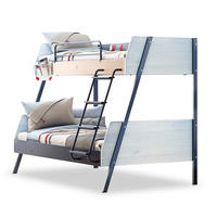 Pat Supraetajat, 120/200 cm,  - albastru închis, Basics, metal/material pe bază de lemn (120/200cm) - Cilek