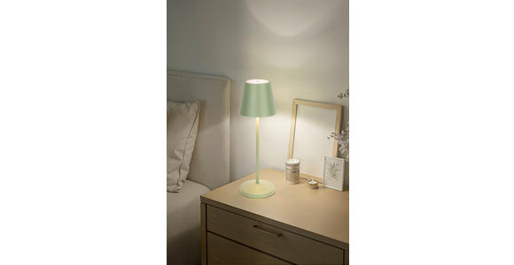 AKKU-TISCHLEUCHTE Denver 11/35 cm  - Grün, Trend, Metall (11/35cm) - Novel