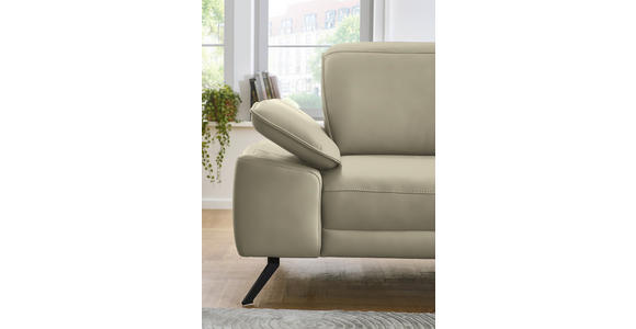 ECKSOFA in Echtleder Naturfarben  - Schwarz/Naturfarben, Design, Leder/Metall (332/193cm) - Dieter Knoll