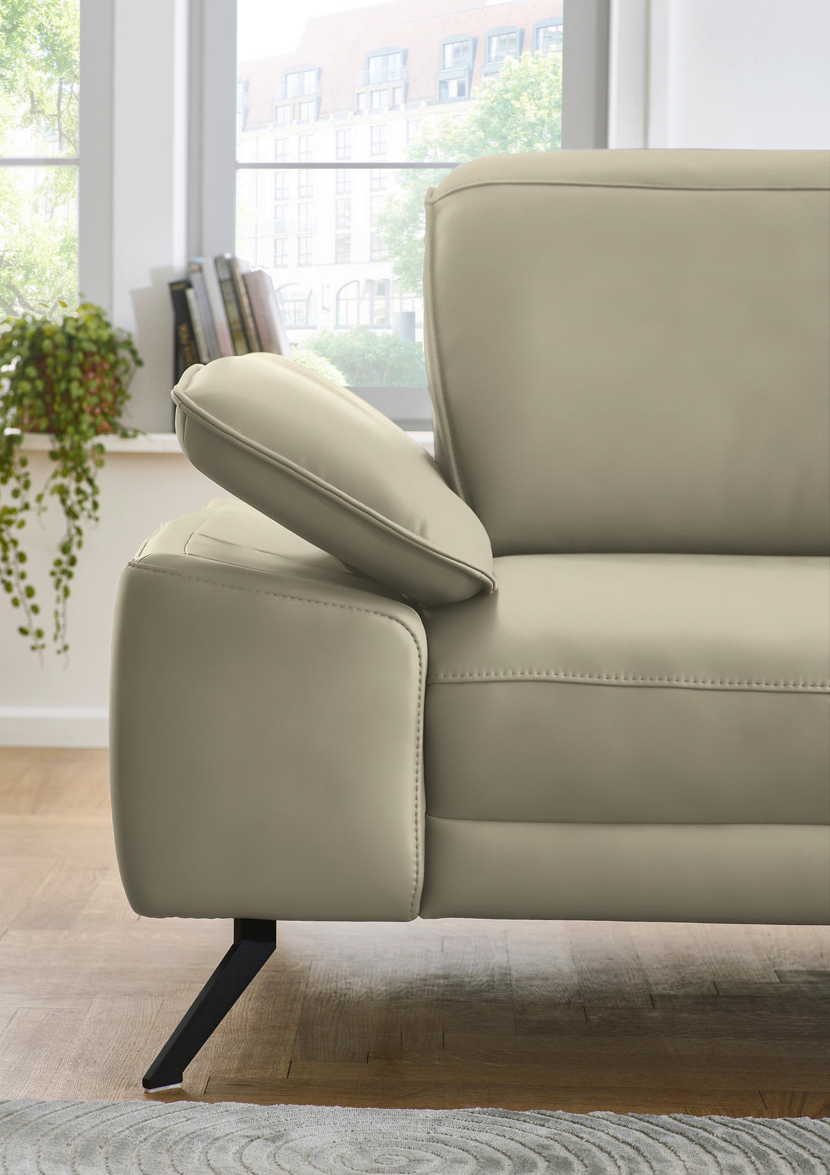 ECKSOFA in Echtleder Naturfarben  332/193 cm  - Schwarz/Naturfarben, Design, Leder/Metall (332/193cm) - Dieter Knoll
