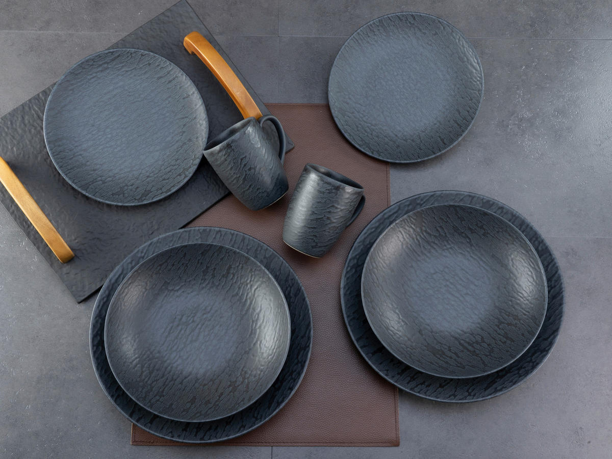 KOMPLETT SERVIS 16 delar  - svart, Trend, keramik - Creatable