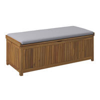 KISSENBOX 140/60/50 cm  - Grau/Akaziefarben, MODERN, Holz/Textil (140/60/50cm) - Ambia Garden