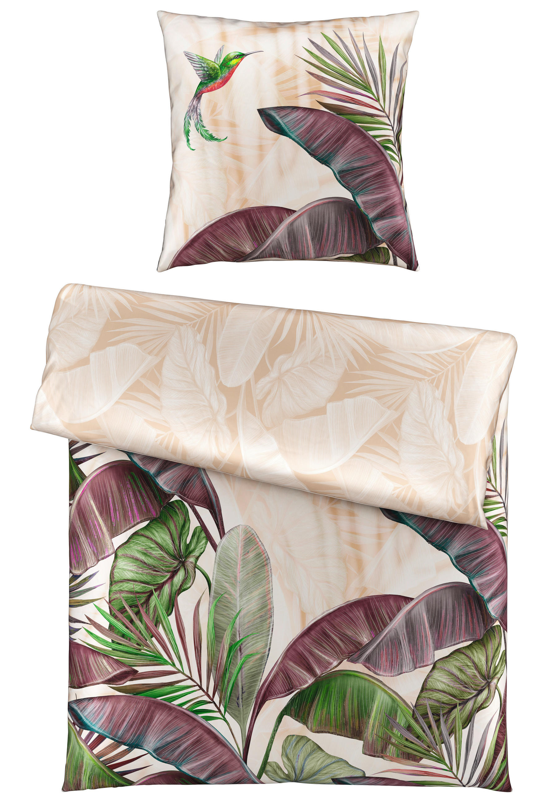 WENDEBETTWÄSCHE JUNGLE PARADISE Satin 135/200 cm  - Mauve, KONVENTIONELL, Textil (135/200cm) - Esposa