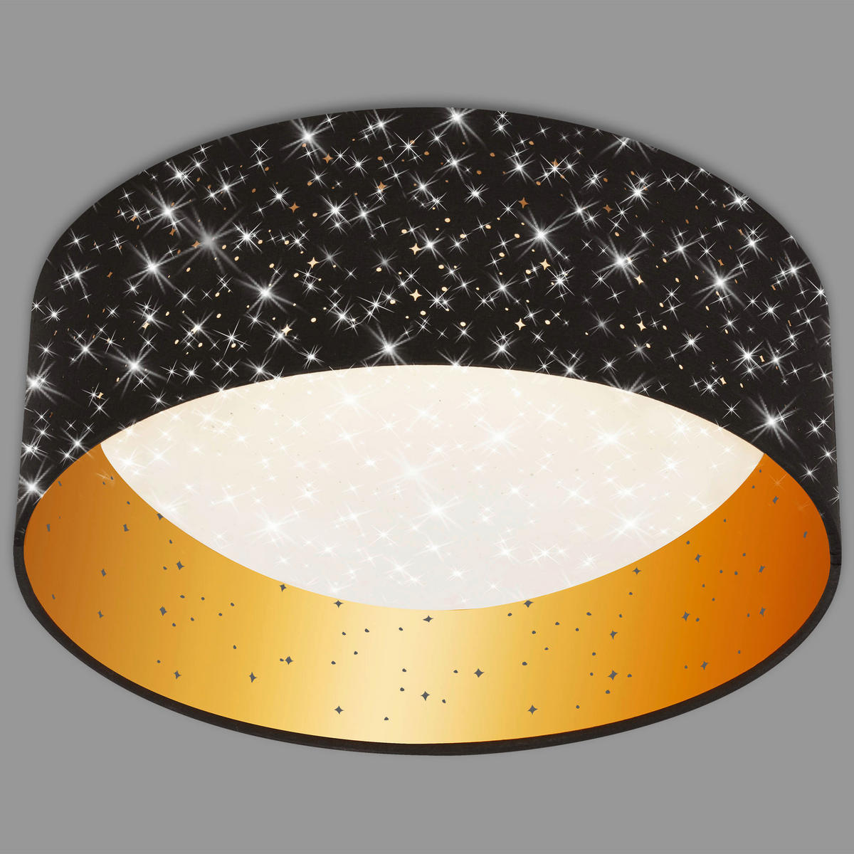 STROPNÉ LED SVIETIDLO, 32/12 cm  - čierna/zlatá, Design, kov/plast (32/12cm)