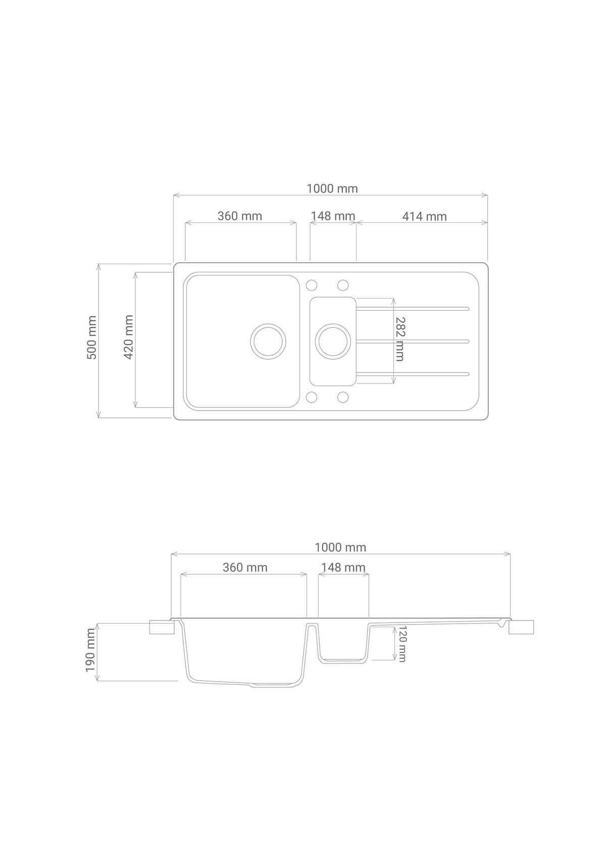 DISKHO AUSTIN100X501,5BG  - grå, Design, sten (100/20/50cm) - Respekta