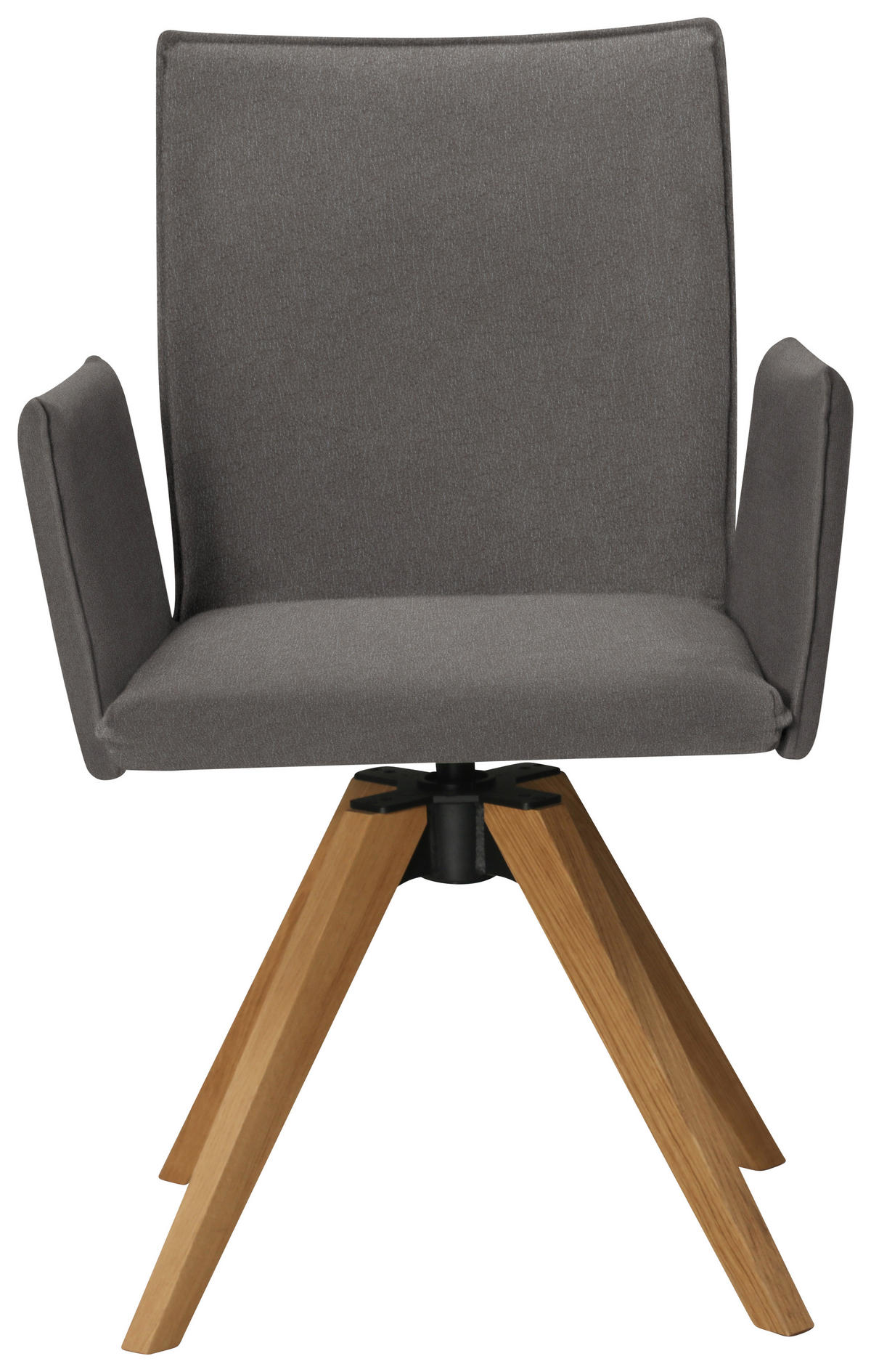 ARMLEHNSTUHL  in Lederlook  - Eichefarben/Dunkelgrau, KONVENTIONELL, Holz/Textil (64/91/61cm) - Moderano