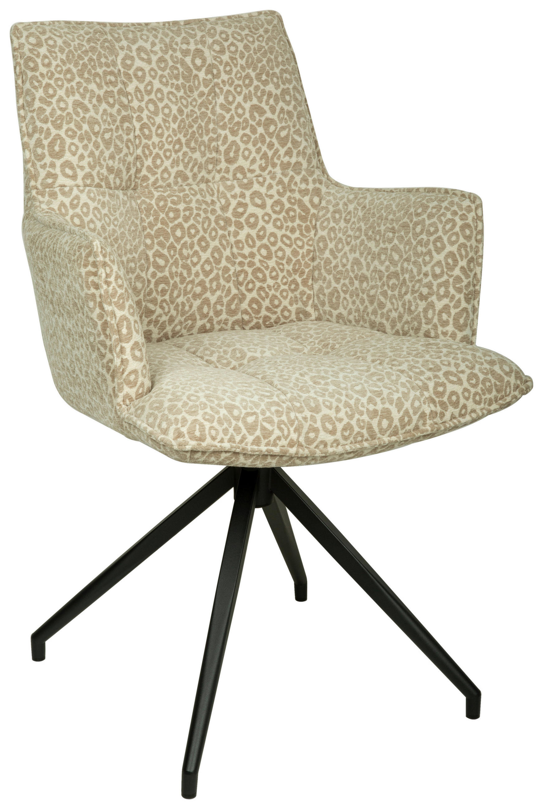 ARMLEHNSTUHL  in Eisen Jacquard  - Beigebraun/Schwarz, Design, Textil/Metall (59/89.5/63cm) - Novel