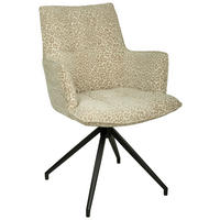 ARMLEHNSTUHL  in Eisen Jacquard  - Beigebraun/Schwarz, Design, Textil/Metall (59/89.5/63cm) - Novel