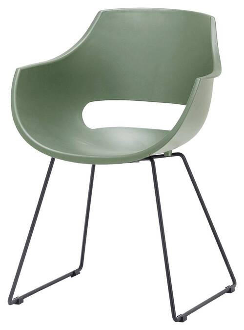 ARMLEHNSTUHL  in Stahl  - Schwarz/Grün, Design, Kunststoff/Metall (57/80/58cm) - Livetastic