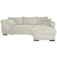 ECKSOFA  in Cord Creme  - Creme/Schwarz, KONVENTIONELL, Textil/Metall (258/168cm) - Carryhome