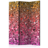 PARAVENT mit 3  Flügel - Pink/Gelb, Basics, Holz/Textil (135/172/3cm) - artgeist