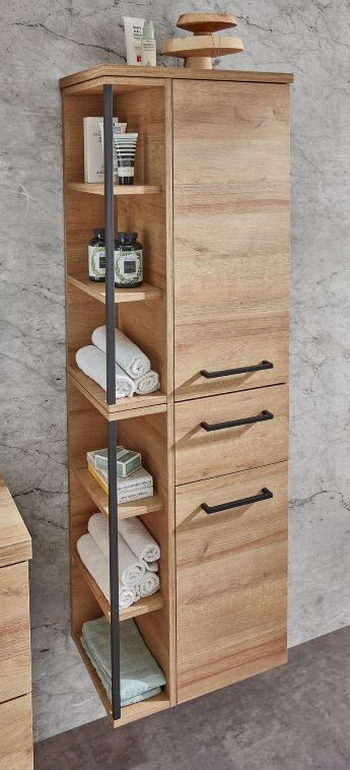 UNTERSCHRANK 30/70/32,5 cm   - Eichefarben/Schwarz, MODERN, Glas/Holzwerkstoff (30/70/32,5cm) - Pelipal