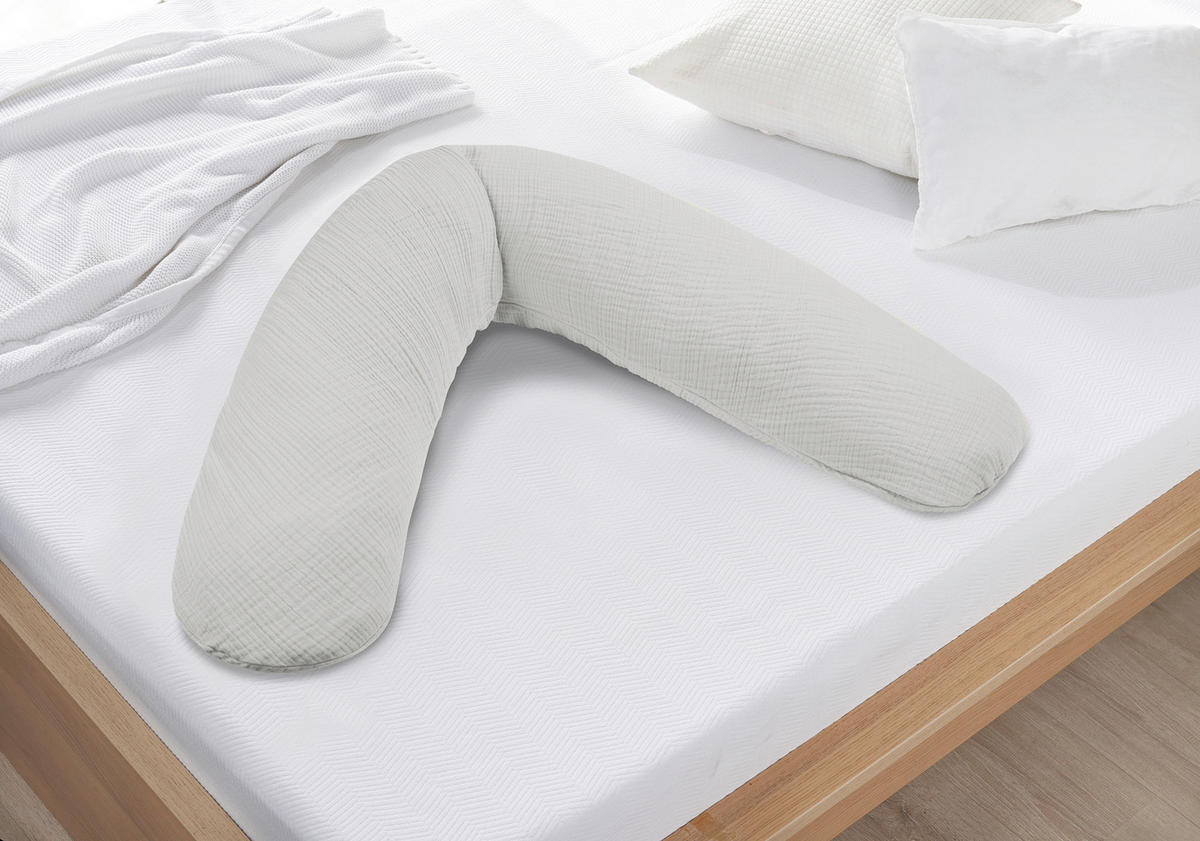 STILLKISSEN Dodo Premium  180/34 cm  - Hellgrau, Basics, Textil (180/34cm) - Theraline