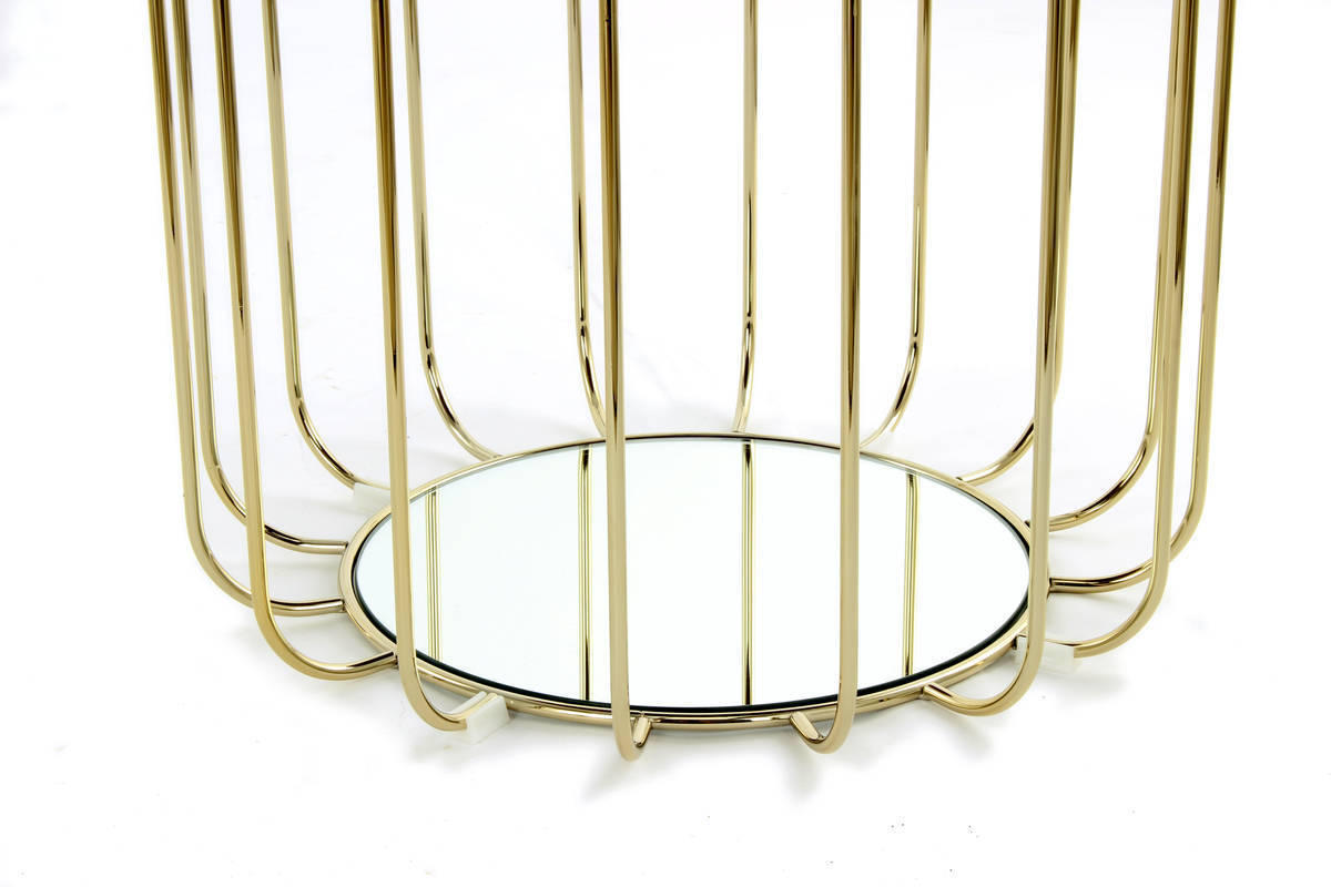 BEISTELLTISCH HOCKER 2 in 1 Türkis, Goldfarben  - Türkis/Goldfarben, Basics, Glas/Holzwerkstoff (50/45/50cm) - Kayoom