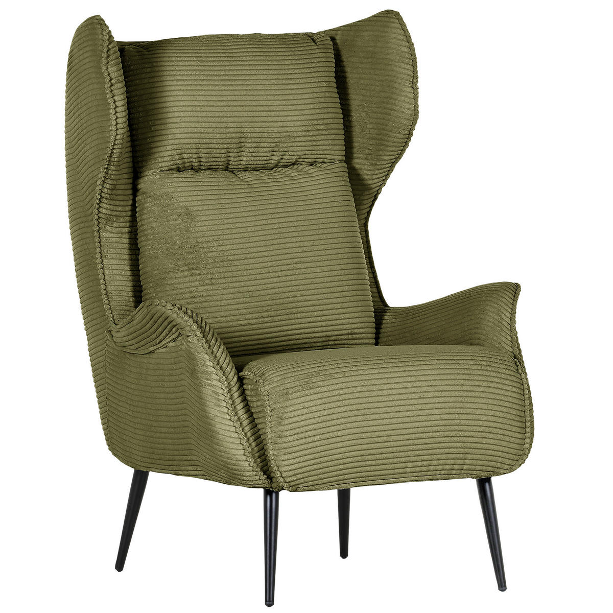 OHRENSESSEL Cord Grün  - Schwarz/Grün, Design, Textil/Metall (83/106/89cm) - Landscape