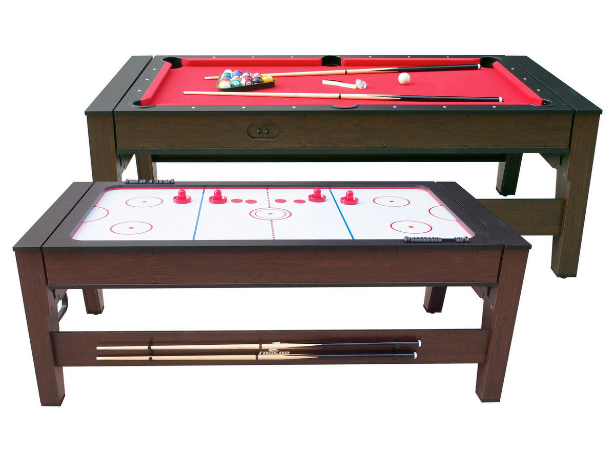 MULTISPIELTISCH REVERSO - Rot/Braun, KONVENTIONELL, Holz/Kunststoff (107/81/217cm) - Ambia Garden